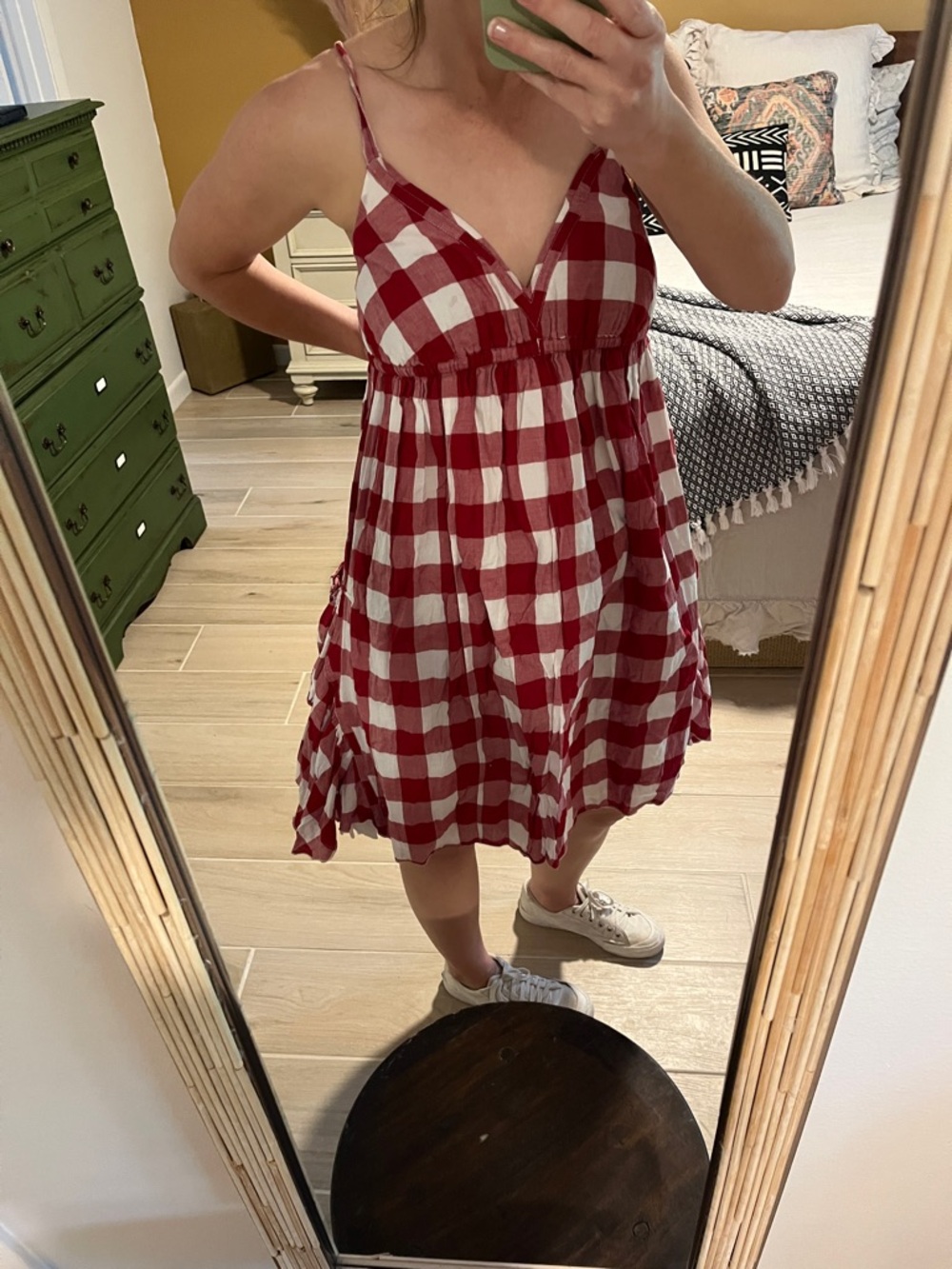 Moda International Red & White Gingham Summer Dress